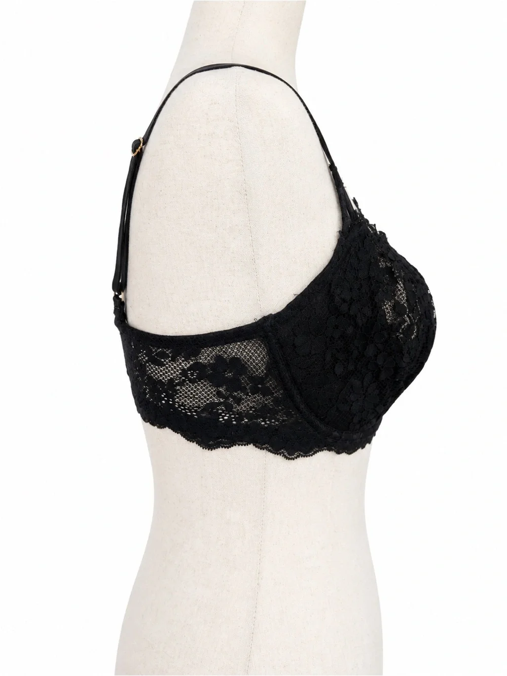 VS Dream Angels Wicked Unlined Lace Balconette Bra Black 34DDD